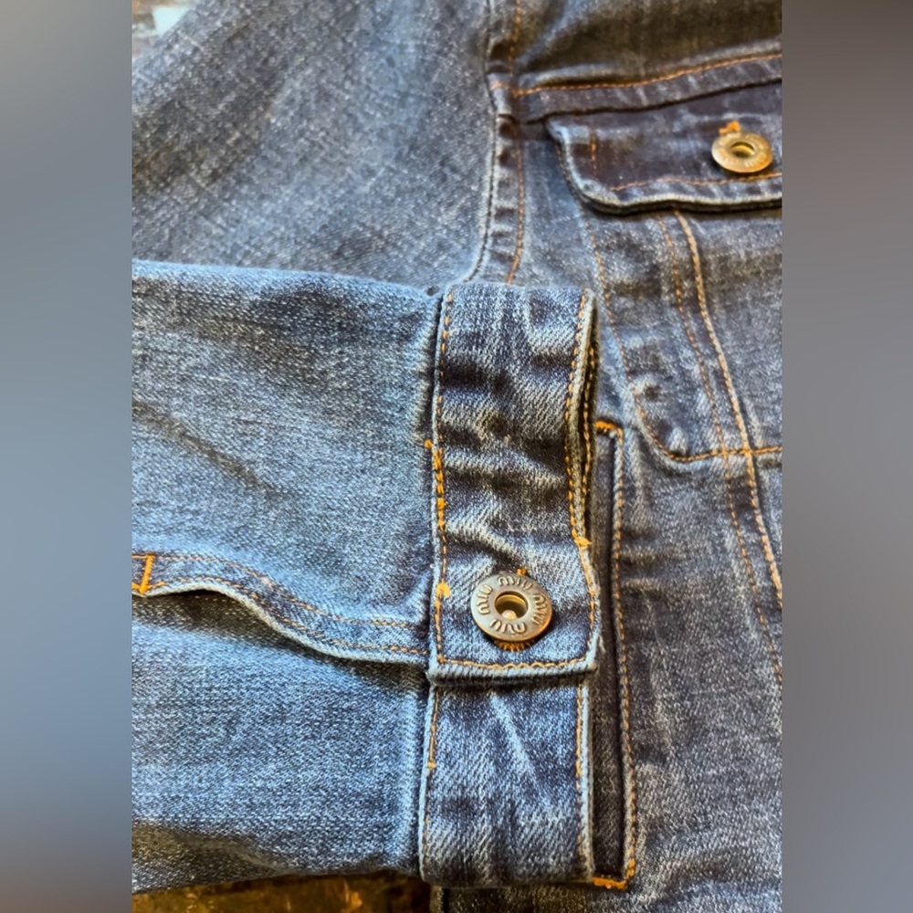 Miu Miu Cropped Stretch Denim Jacket - Size 36 - Picture 9 of 17